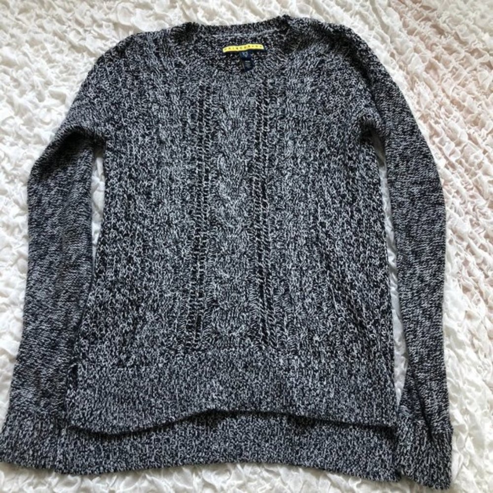 Prince & Fox Black and White Cable Knit Sweater